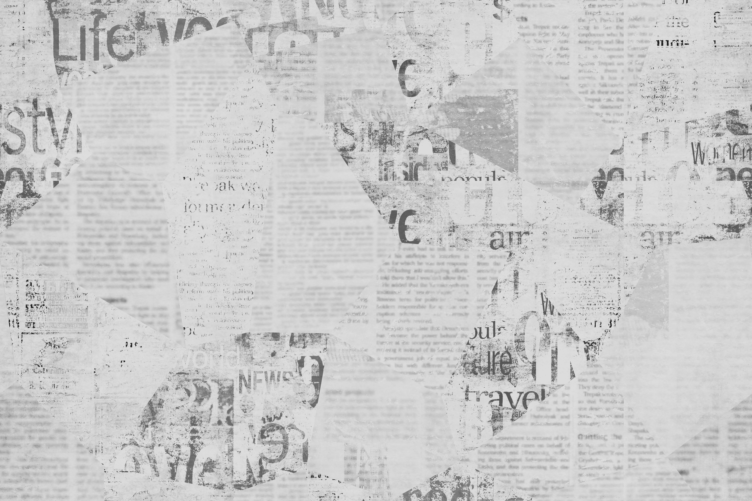 Aged Newspaper Collage Background
